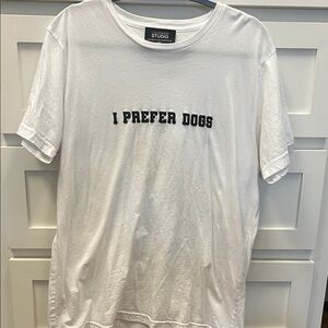 White 'I Prefer Dogs' T-Shirt